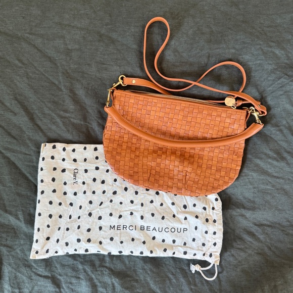 Clare V Petite Moyen Natural Woven Checker Bag - Picture 8 of 8